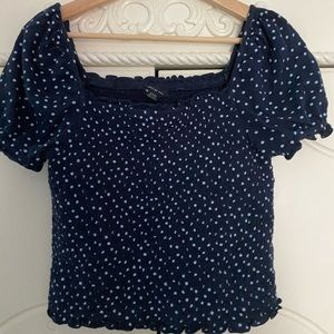 american eagle polka dot puff sleeve top